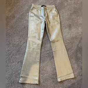 NWOT Boston Proper Gold Metallic Bootcut Pants